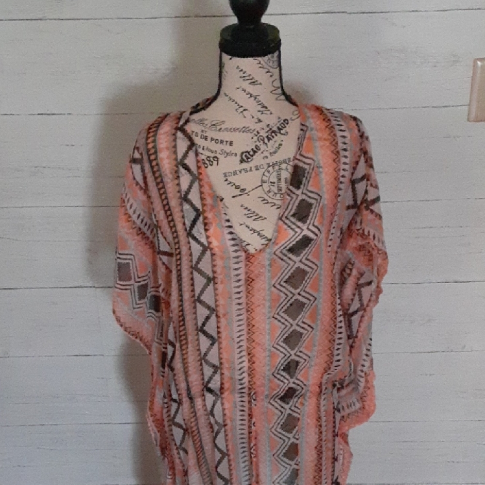Stylish Boho Swimsuit Beach Coverup Poncho